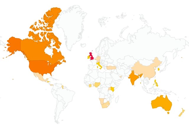 international visitors map