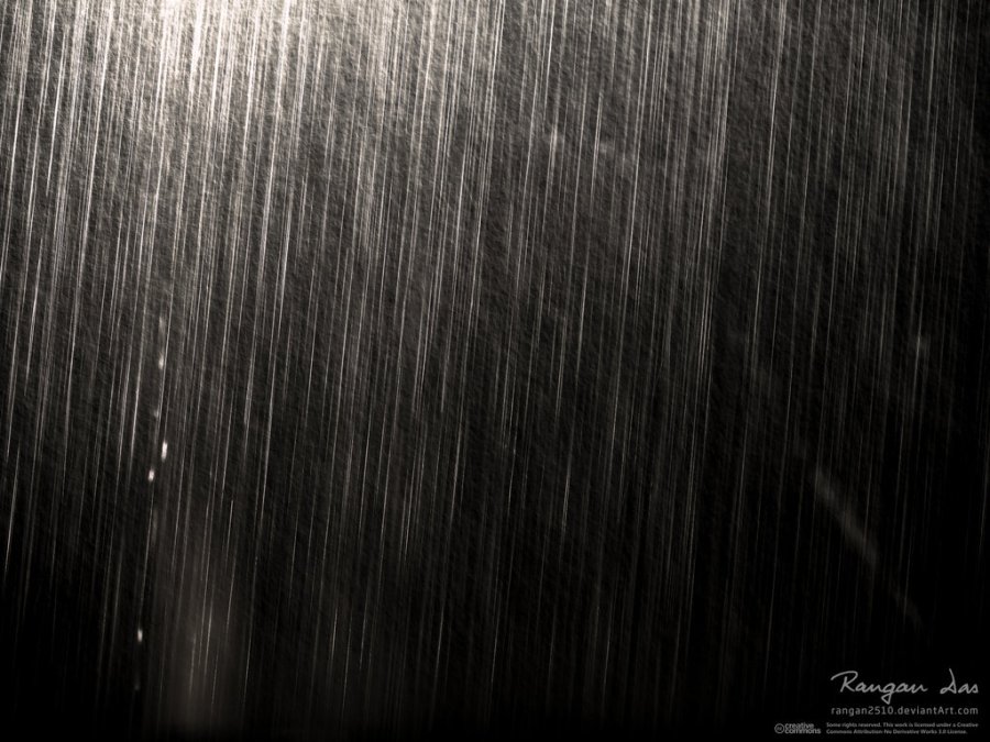 Street lights and rain